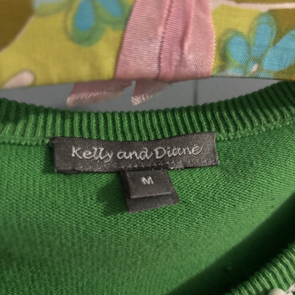 Green Pom Pom Accent Cardigan - Picture 3 of 6